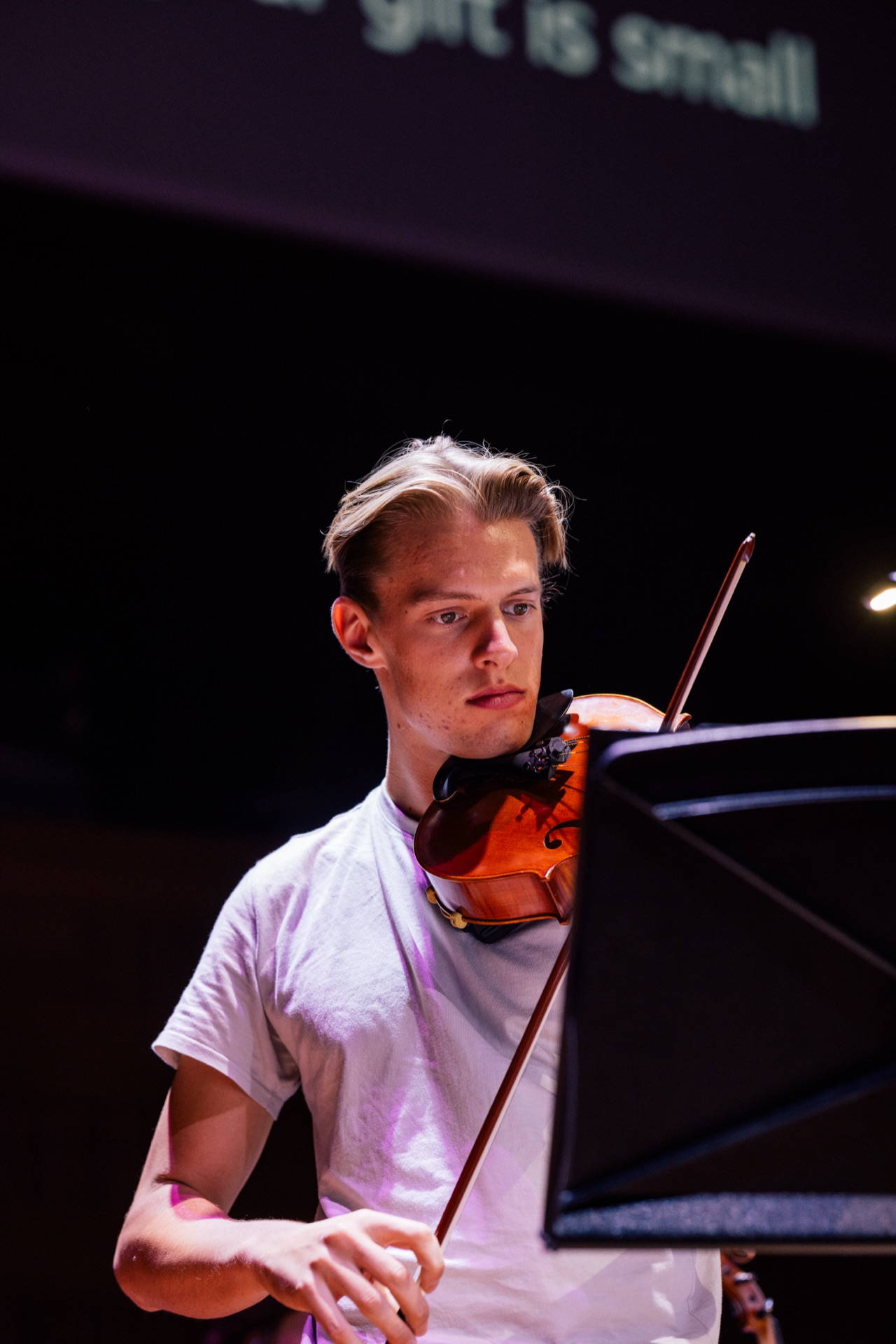 Violinist playing during an Australian Christian Arts Easter concert