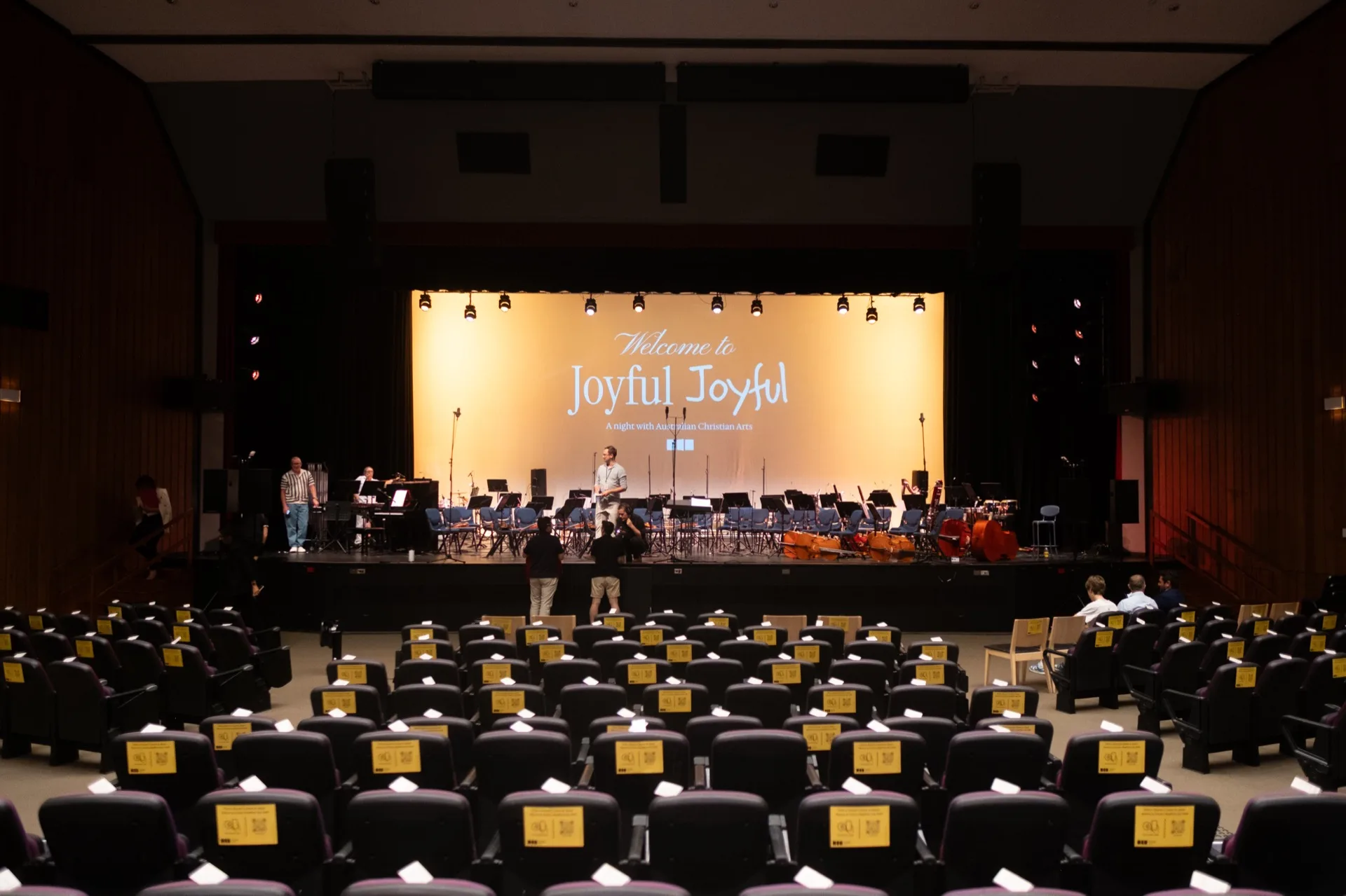 Australian Christian Orchestra string section performing at Easter Night of Worship 2026, Scots Church Sydney