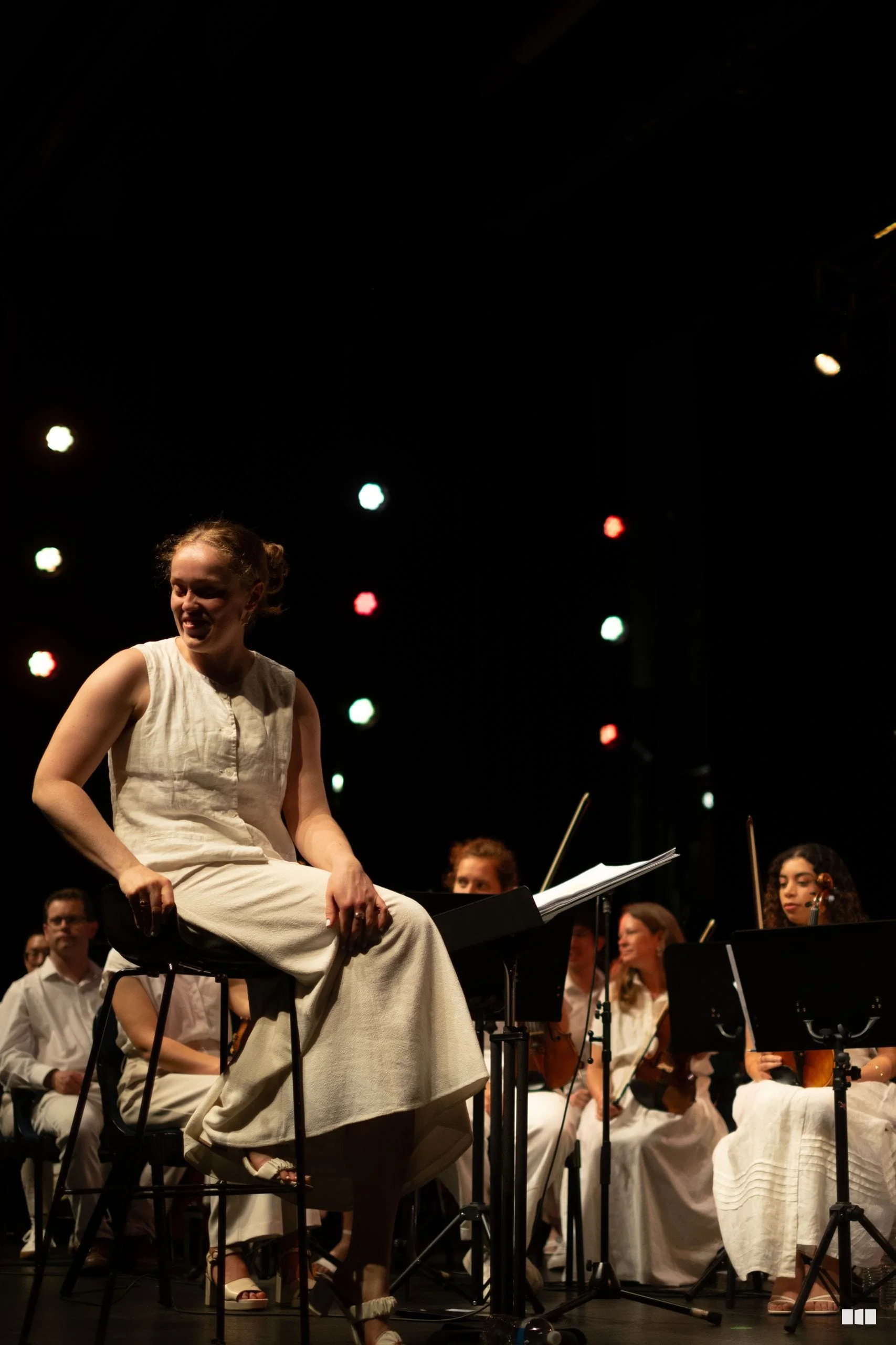 A young soloist performing with the ensemble at an Australian Christian Arts concert