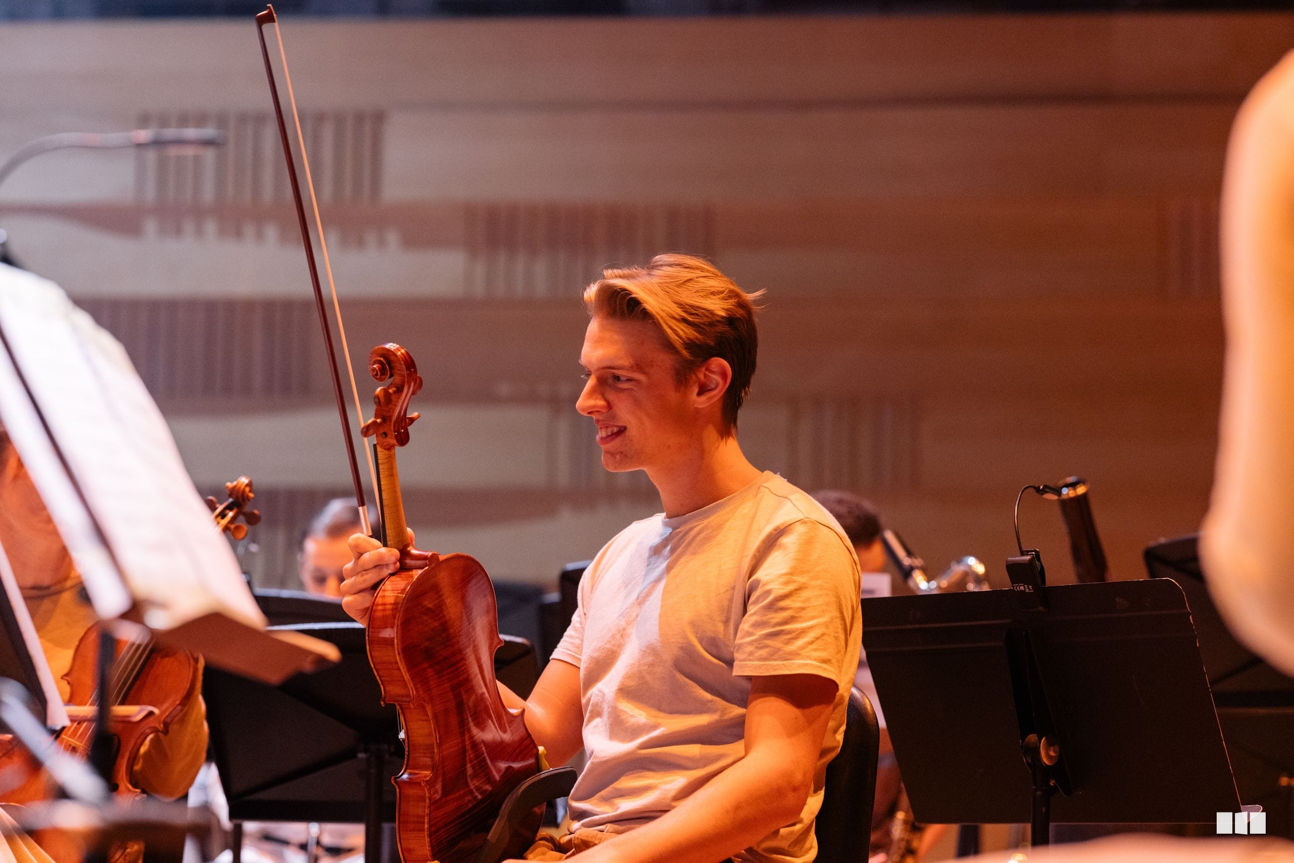 A young violinist playing at an Australian Christian Arts concert